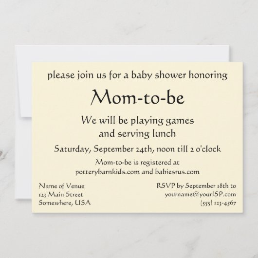  Victoriaans Moederdag, Baby shower Kaart (Achterkant)