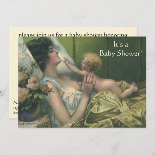  Victoriaans Moederdag, Baby shower Kaart (Voorkant / Achterkant)