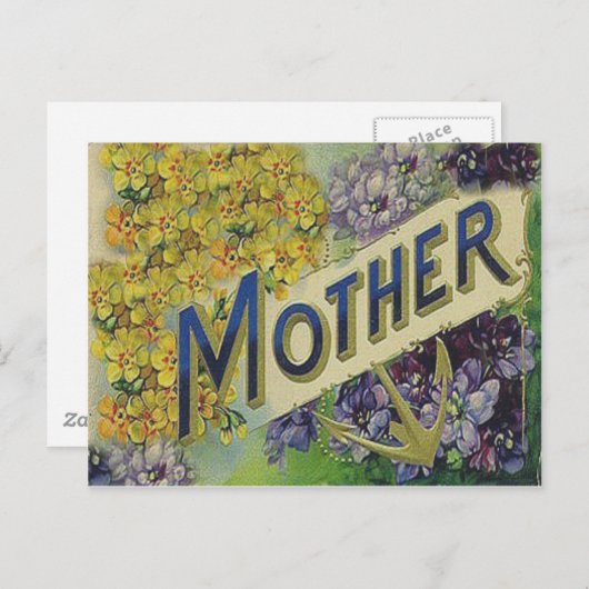 Victoriaans Moederdag Kaart (Voorkant / Achterkant)
