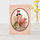  Victoriaans Moederdag Kaart (Gele Bloem)