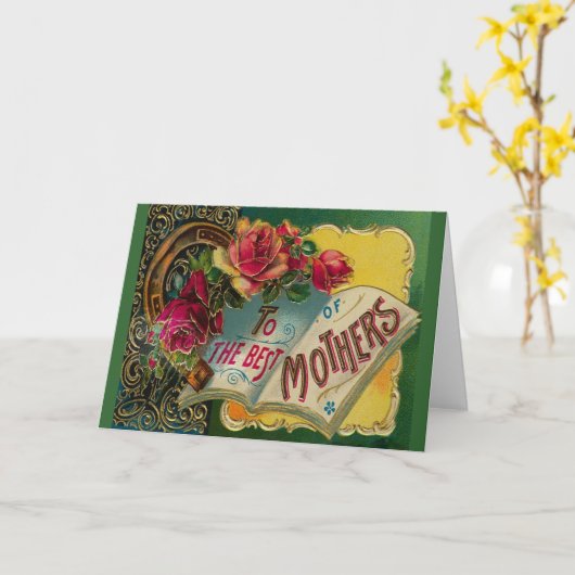  Victoriaans Moederdag Kaart (Gele Bloem)