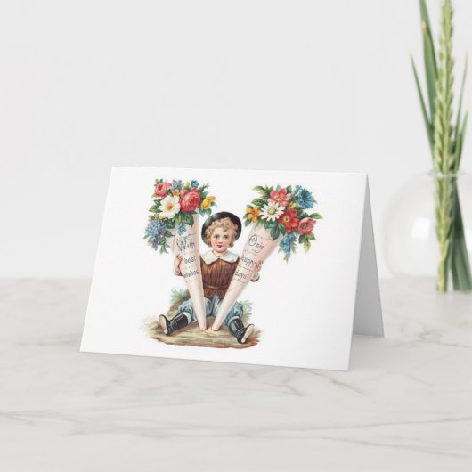 Victoriaans Moederdag Wenskaart. Kaart (Voorkant)