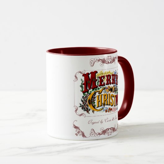 Victoriaans Mok met prettige kerstdagen (Voorkant rechts)