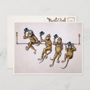 Victoriaans Monkeys Briefkaart