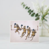Victoriaans Monkeys Briefkaart (Staand voorkant)