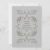 Victoriaans monogram bruiloft uitnodiging (Achterkant)