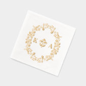 Victoriaans Monogram Bruiloftsgoud Folie Servetten (Links)