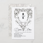 Victoriaans Monogram crest bruiloft Kaart (Voorkant / Achterkant)
