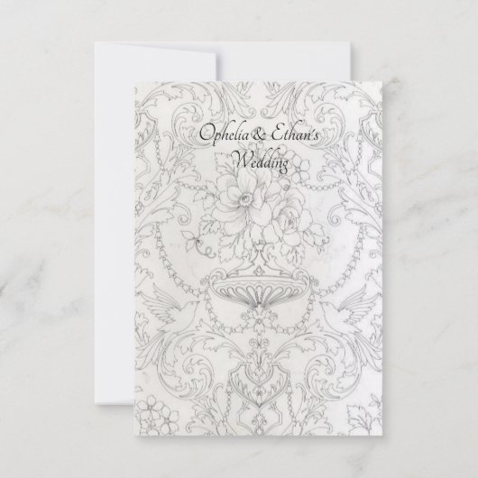 Victoriaans Monogram crest bruiloft Kaart (Achterkant)