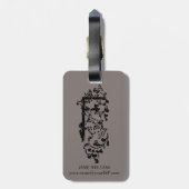  Victoriaans monogram Decoratieve letter F Bagagelabel (Achterkant verticaal)