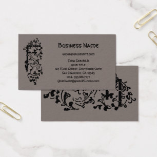  Victoriaans monogram Decoratieve letter F Visitekaartje