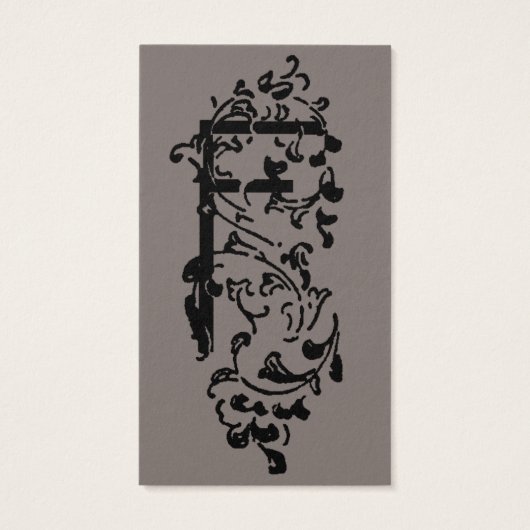 Victoriaans monogram Decoratieve letter F Visitekaartje (Achterkant)