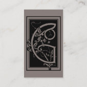  Victoriaans monogram Elegant Letter G Visitekaartje (Achterkant)