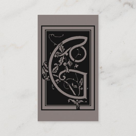  Victoriaans monogram Elegant Letter G Visitekaartje (Achterkant)