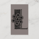  Victoriaans monogram Elegant Letter L Visitekaartje (Achterkant)