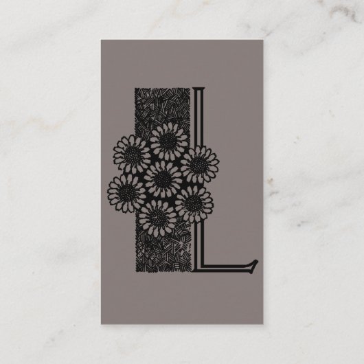  Victoriaans monogram Elegant Letter L Visitekaartje (Achterkant)