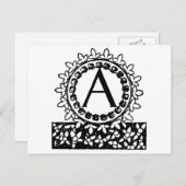 Victoriaans monogram letter A Briefkaart (Voorkant / Achterkant)