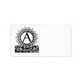  Victoriaans monogram letter A Etiket (Voorkant)