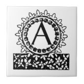  Victoriaans monogram letter A Tegeltje (Voorkant)