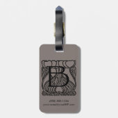  Victoriaans monogram letter B, bloemen Bagagelabel (Achterkant verticaal)