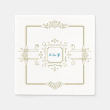 Victoriaans  Monogram Weddenschap Papier Napkins
