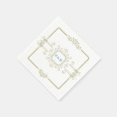 Victoriaans  Monogram Weddenschap Papier Napkins Servet (Hoek)