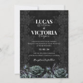 Victoriaans Moody Floral Gothic bruiloft uitnodigi Kaart (Voorkant)
