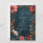Victoriaans Moody Floral Wedding Kaart (Voorkant)