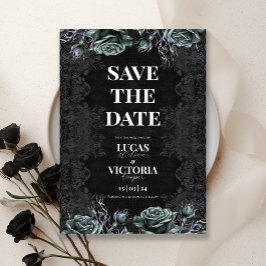 Victoriaans Moody Gothic Wedding Save the Date Kaart
