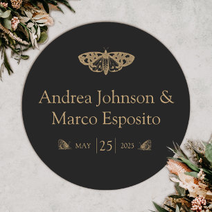 Victoriaans mot Elegante Gotische bruiloft gunst Ronde Sticker