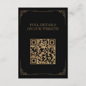 Victoriaans mot Elegante Gotische Bruiloft Informatiekaartje (Achterkant)