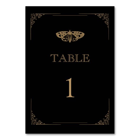 Victoriaans mot Elegante Gotische Bruiloft Kaart (Achterkant)