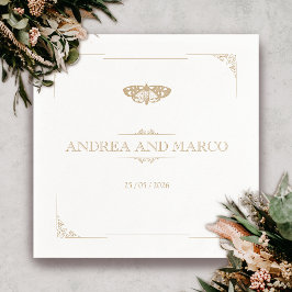 Victoriaans mot Elegante Gotische Bruiloft Servet