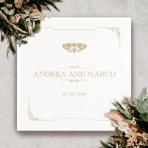 Victoriaans mot Elegante Gotische Bruiloft Servet