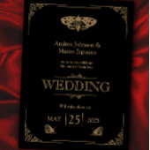 Victoriaans Moth Elegante Gotische Bruiloft Uitnod Kaart