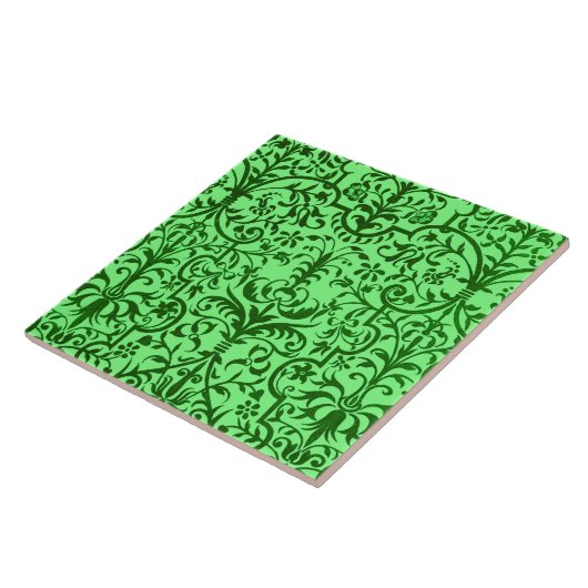 Victoriaans motief in het groen tegeltje (Zijkant)