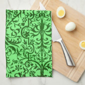 Victoriaans motief in het groen theedoek (Quarter Fold)