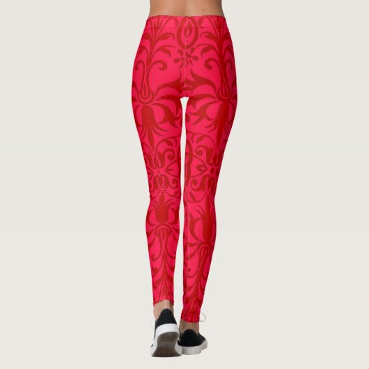 Victoriaans motief in rood leggings (Achterkant)