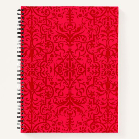 Victoriaans motief in rood notitieboek (Voorkant)