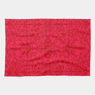 Victoriaans motief in rood theedoek