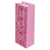 Victoriaans motief in roze wijn cadeautas (Voorkant Gekanteld)