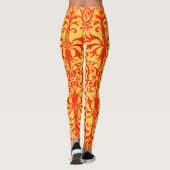 Victoriaans motief in sinaasappel leggings (Achterkant)