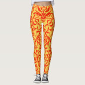 Victoriaans motief in sinaasappel leggings (Voorkant)