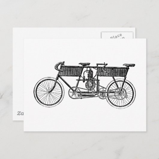  Victoriaans motorfiets Briefkaart (Voorkant / Achterkant)