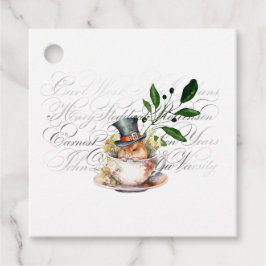 Victoriaans Muis in Theebeker Bedankjes Labels