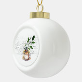 Victoriaans Muis in Theebeker Keramische Bal Ornament (Rechts)