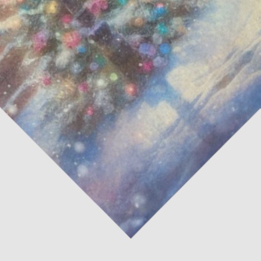 Victoriaans muizen in het winterdorp Decoupage Tissuepapier (Detail)