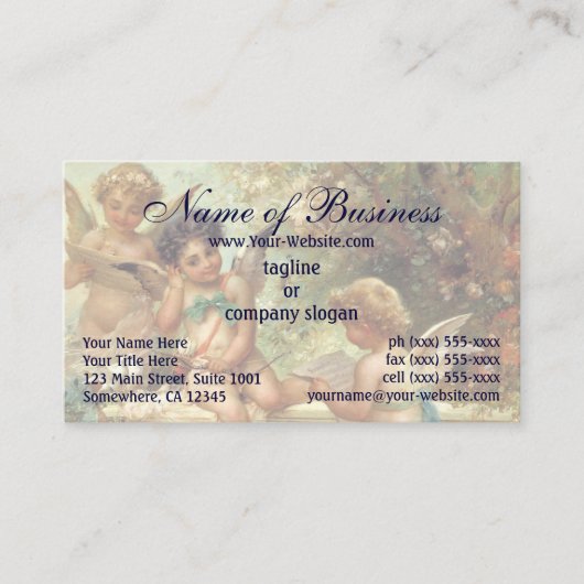 Victoriaans Music Angels van Hans Zatzka Visitekaartje (Voorkant)