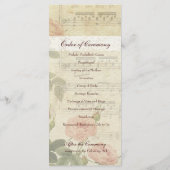 Victoriaans muziek en Roos huwelijksprogramma Programmakaart (Achterkant)