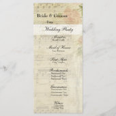 Victoriaans muziek en Roos huwelijksprogramma Programmakaart (Voorkant)